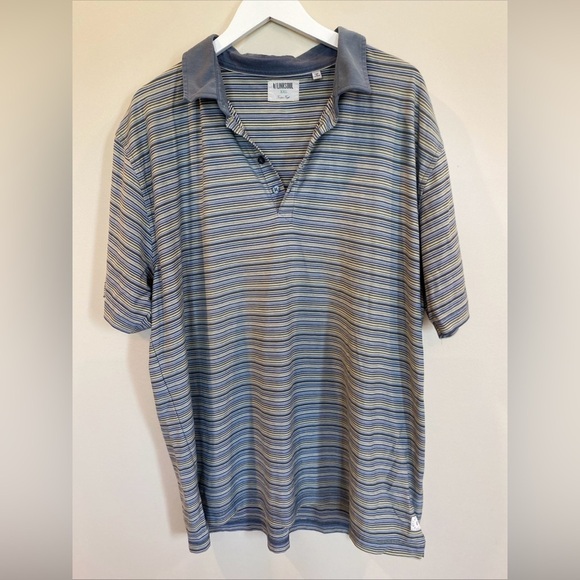 Linksoul Golf Men’s Premium Striped Polo Shirt XXL Tempus Fugit Luxury Cotton - Picture 1 of 5